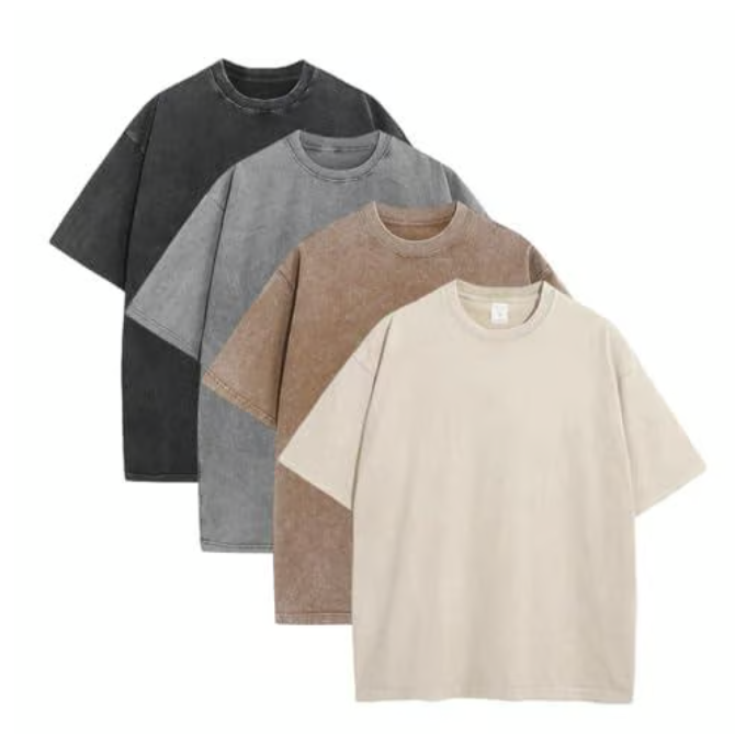 4 Pack Oversized Tshirts for Men Gym Vintage Heavyweight T Shirts Cotton Workout Acid Wash Baggy Tees